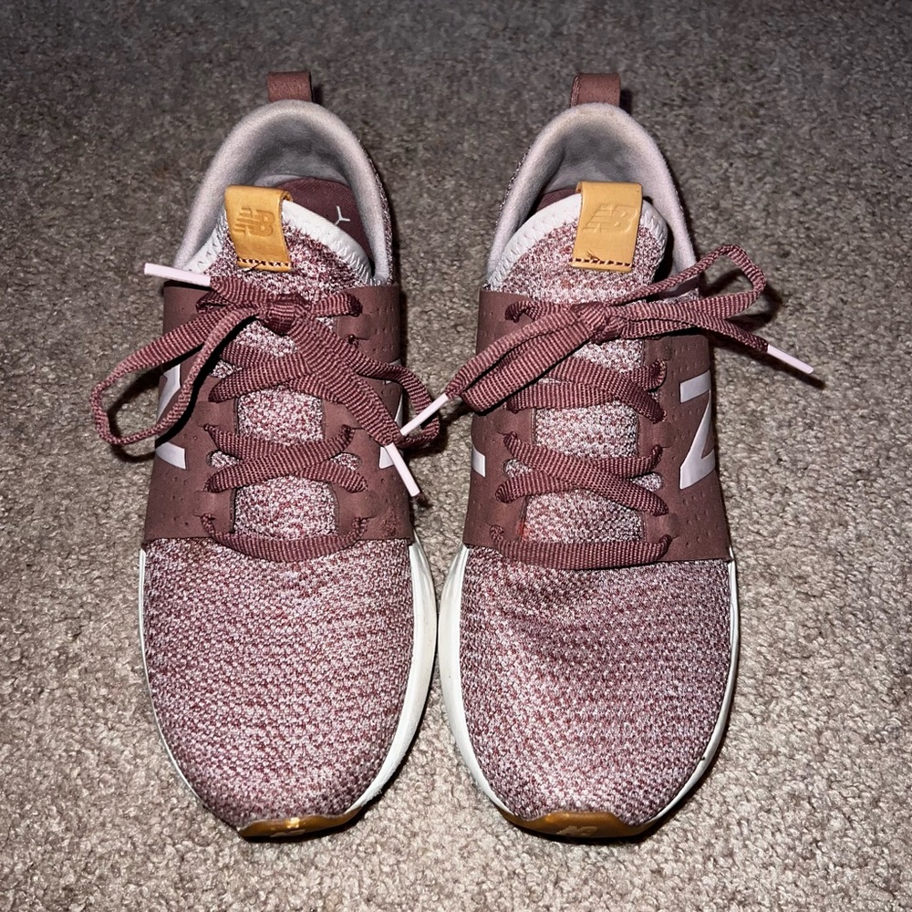 New Balance Women's Rosewood Pink Knit Athletic Sneakers